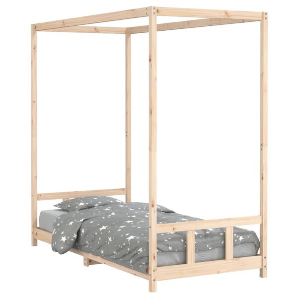 vidaXL Estructura de cama para niños madera maciza de pino 90x200 cm