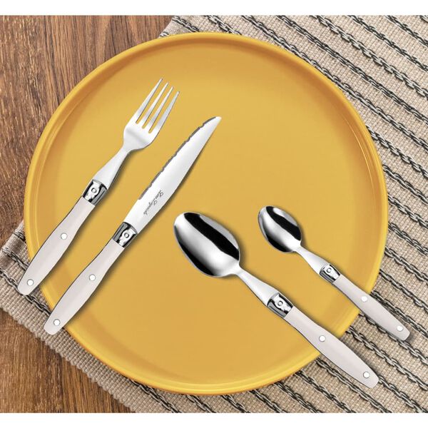 Lou Laguiole Cuberter&iacute;a 24 piezas modelo Comptoir color crema