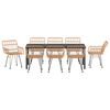 vidaXL Conjunto de Comedor de Jard&iacute;n 9 pcs Marr&oacute;n