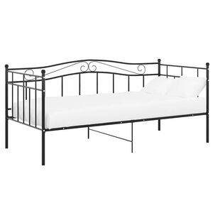 vidaXL Estructura de sof&aacute; cama sin colch&oacute;n metal negro 90x200 cm