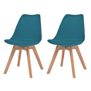 vidaXL Sillas de comedor 2 unidades pl&aacute;stico turquesa