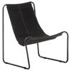 vidaXL Sill&oacute;n de relax de cuero aut&eacute;ntico negro