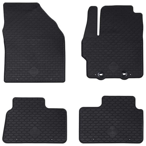 vidaXL Alfombrilla de Coche 4 pcs Negro Goma