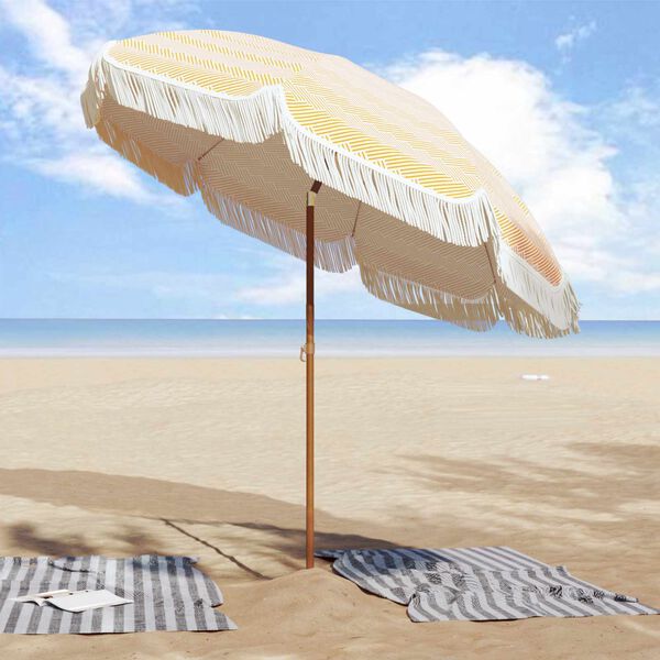 vidaXL Parasol de playa Amarillo y 205 x 205 x 210 cm