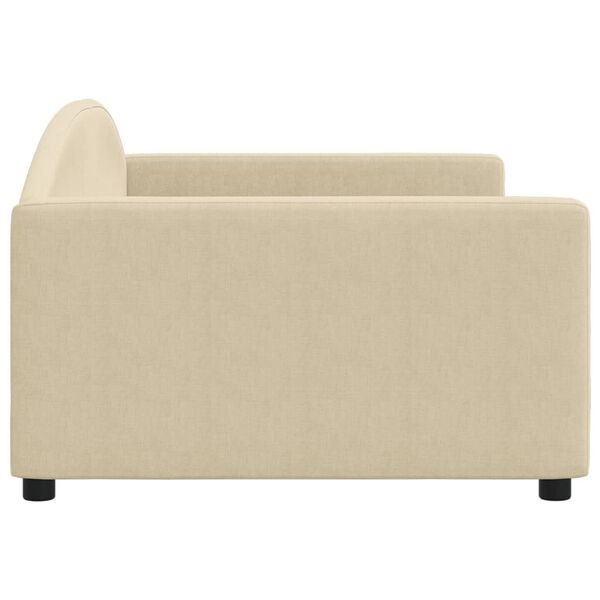 vidaXL Sof&aacute; cama sin colch&oacute;n tela crema 100x200 cm