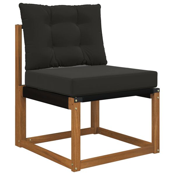 vidaXL Coj&iacute;n para sof&aacute; de exterior 2 pcs Negro Poli&eacute;ster