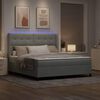 vidaXL Cama tipo Box Spring con LED Gris Claro 180 x 200 cm Terciopelo