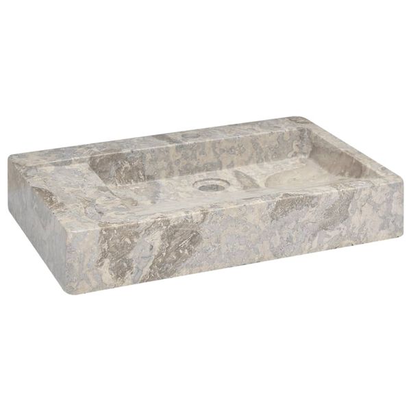 vidaXL Lavabo gris m&aacute;rmol 58x39x10 cm