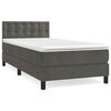 vidaXL Cama box spring con colch&oacute;n terciopelo gris oscuro 90x200 cm