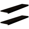 vidaXL Pelda&ntilde;os de escalera 2 uds madera maciza roble marr&oacute;n negro