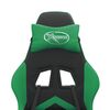 vidaXL Silla gaming con reposapi&eacute;s cuero sint&eacute;tico negro verde