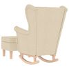 vidaXL Sill&oacute;n mecedora con taburete tela color crema