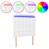 vidaXL Cabecero con luces LED cuero sint&eacute;tico blanco 90x5x118/128 cm