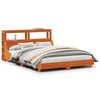 vidaXL Cama sin colch&oacute;n madera maciza de pino marr&oacute;n cera 120x200 cm