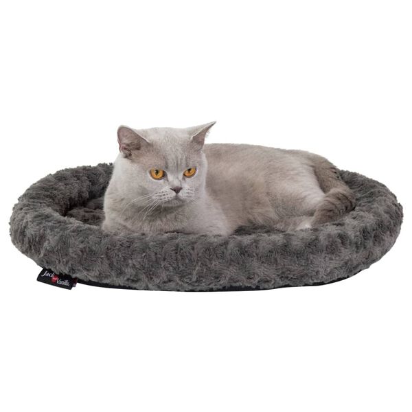 Jack and Vanilla Cesta para mascotas Softy XS gris roseta 45x40x7 cm