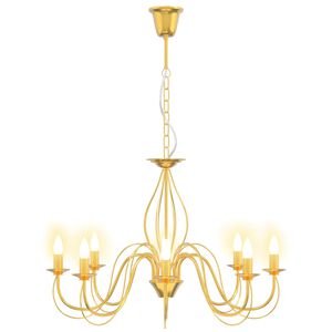 vidaXL L&aacute;mpara de ara&ntilde;a regulable E14 Metal Dorado &Oslash; 78 x 101 cm