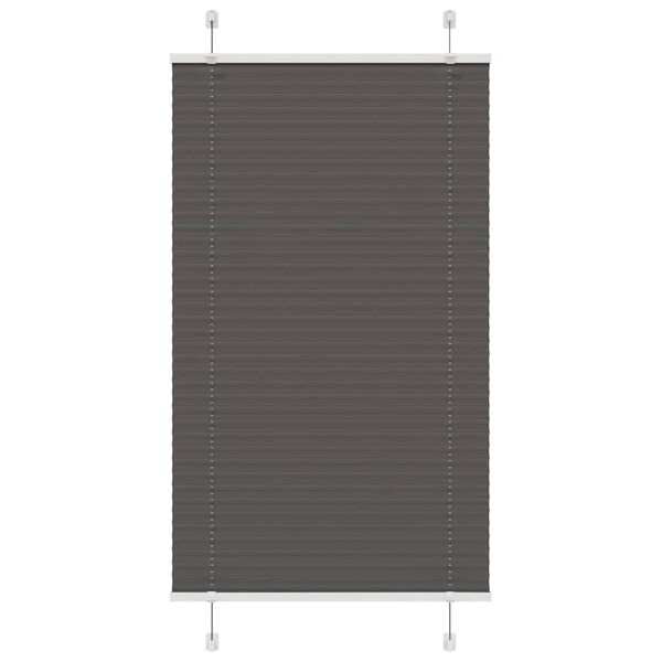 vidaXL Estor Plisado negro 80x100 cm Tela Ancho 79,4 cm Poliéster