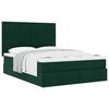 vidaXL Estructura de cama otomana con colchones verde oscuro 140x200cm