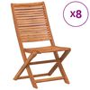 vidaXL Sillas plegables, 8 unidades, 51x66x95 cm, madera maciza de acacia.