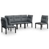 vidaXL Juego de muebles de jard&iacute;n 5 pzas rat&aacute;n sint&eacute;tico negro y gris