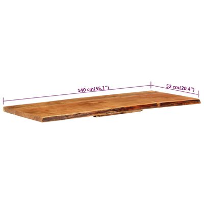 vidaXL Encimera para armario tocador madera maciza acacia 140x52x3,8cm