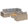 vidaXL Set de sof&aacute;s de jard&iacute;n 11pzas con cojines rat&aacute;n sint&eacute;tico beige