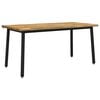 vidaXL Mesa de comedor con borde natural 160 x 70 x 75 cm Blanco