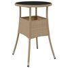 vidaXL Set comedor jard&iacute;n 5 pzas cojines rat&aacute;n sint&eacute;tico vidrio beige