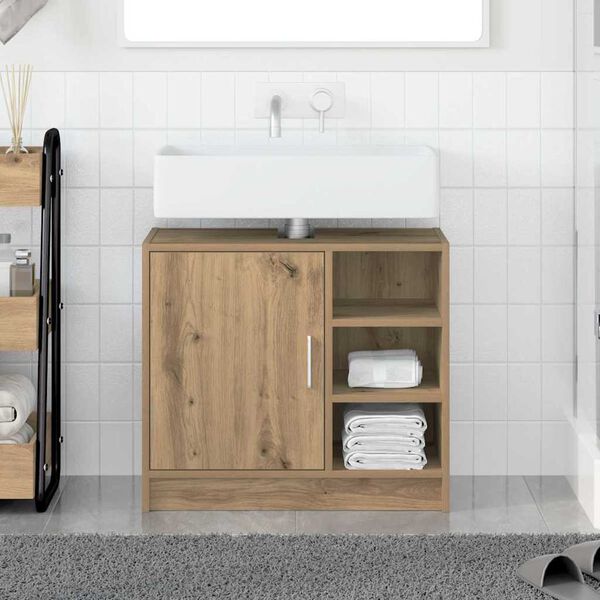 vidaXL Mueble de Cuarto de Ba&ntilde;o Roble artesanal 63 x 29 x 55 cm