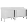 vidaXL Mesas trabajo puertas correderas 2 uds acero 200x50x(95-97)cm