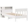 vidaXL Cama con estanter&iacute;a sin colch&oacute;n madera maciza blanca 75x190 cm