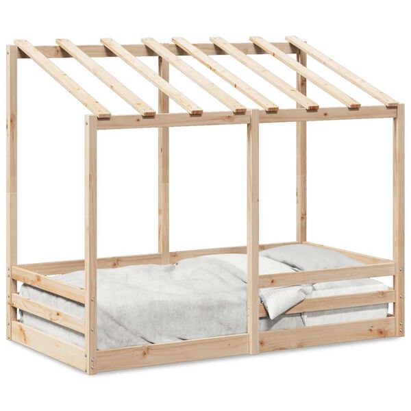vidaXL Cama para ni&ntilde;os con techo madera maciza de pino 80x160 cm