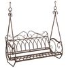 vidaXL Banco Columpio Acero 112 x 60 x 126,5 cm Marr&oacute;n antiguo