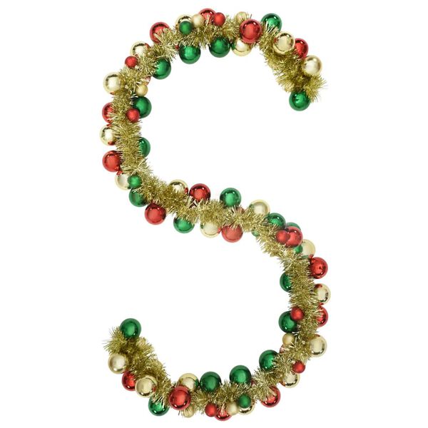 vidaXL Guirnalda de Bolas de Navidad Multicolor 186 cm Poliestireno