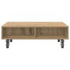 vidaXL Mesa Lateral con Ruedas Roble artesanal 90 x 50 x 30 cm