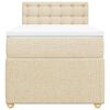 vidaXL Cama box spring con colch&oacute;n tela color crema 100x200 cm