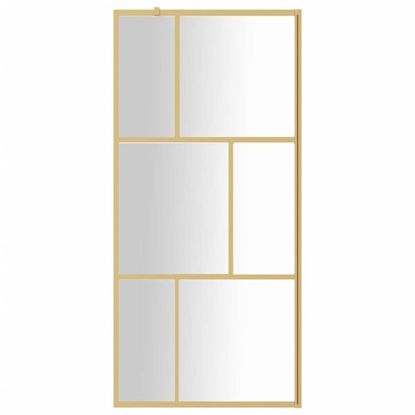 vidaXL Mampara puerta de ducha vidrio transparente ESG dorado 80x195cm