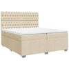 vidaXL Cama box spring con colch&oacute;n tela color crema 200x200 cm