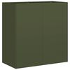 vidaXL Jardinera de acero laminado en fr&iacute;o verde oliva 80x40x80 cm