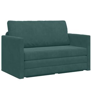 vidaXL Sof&aacute; cama Verde oscuro 124 x 71 x 78 cm Terciopelo