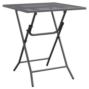 vidaXL Mesa de jard&iacute;n malla met&aacute;lica expandida antracita 60x60x72 cm