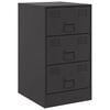 vidaXL Mesita de noche acero negra 34,5x39x62 cm