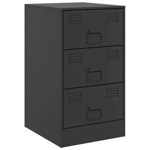 vidaXL Mesita de noche acero negra 34,5x39x62 cm