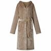 vidaXL Bata con Capucha Camel L Franela