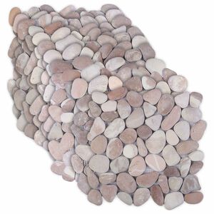 vidaXL Baldosas de Guijarros Beige y Rosa P&aacute;lido 30 x 30 cm