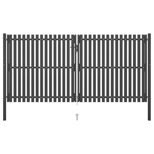 vidaXL Puerta de jard&iacute;n de acero 400 x 175 cm antracita