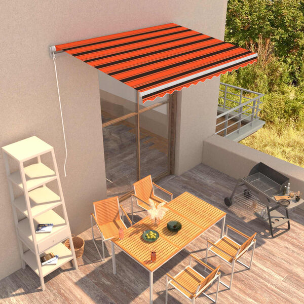 vidaXL Toldo retráctil manual naranja y marrón 350x250 cm