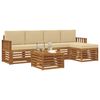 vidaXL Conjunto de sof&aacute;s de exterior con coj&iacute;n 6 pcs Natural y Beige