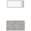 vidaXL Set muebles de ba&ntilde;o 2 piezas madera contrachapada gris hormig&oacute;n
