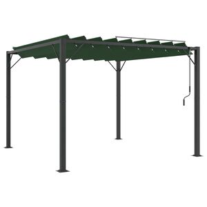 vidaXL Gazebo con techo ajustable 3,05 x 3,07 x 2,14 m Verde
